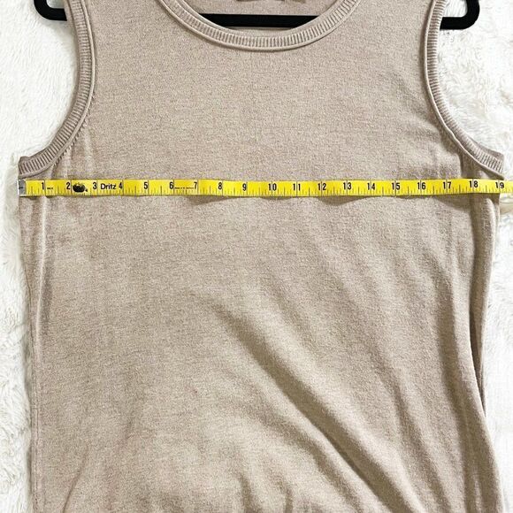 Calvin Klein Shell Sweater Vest Top - Heather Latte - Picture 4 of 9